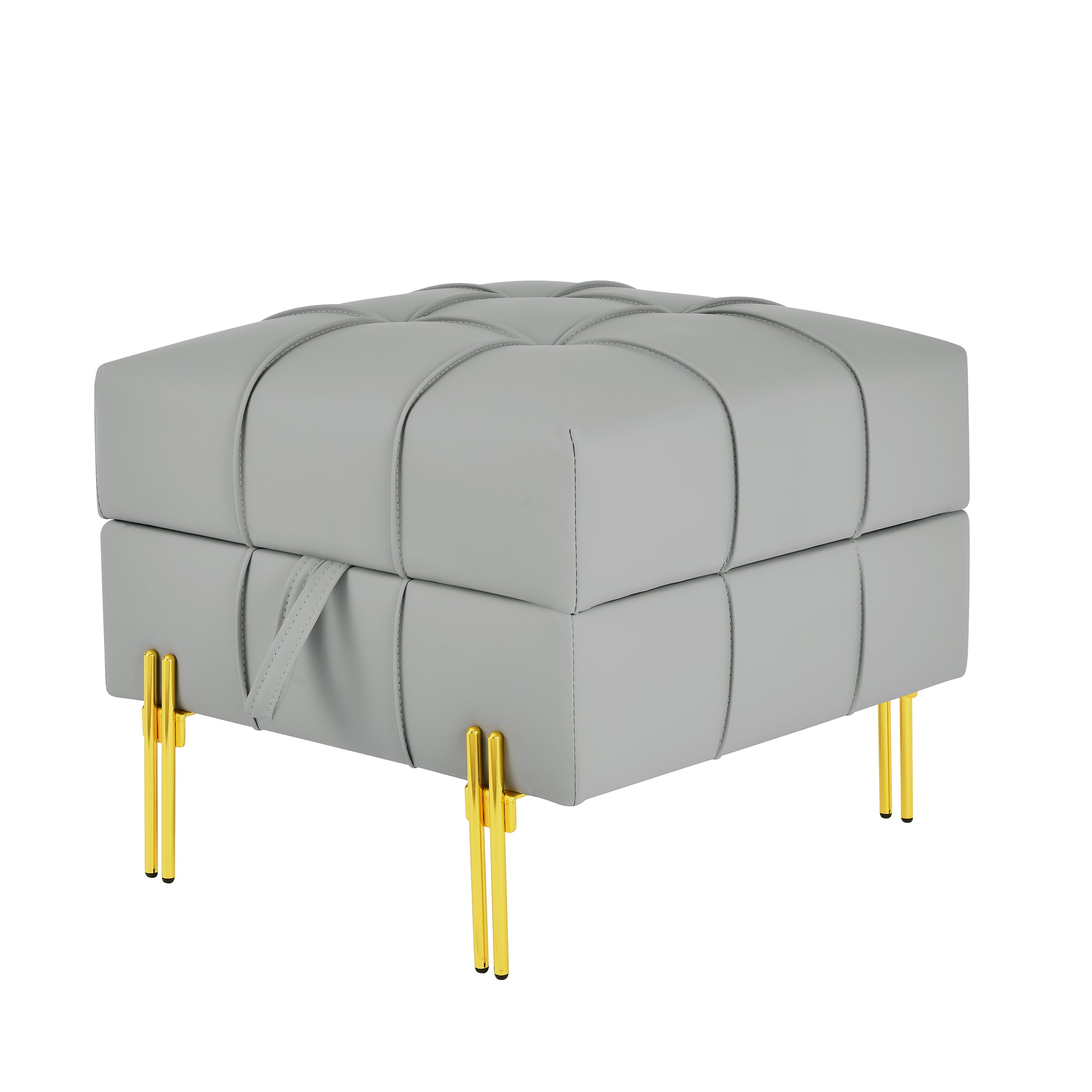 22 Inch Anti-Scratch Leather Storage Ottoman