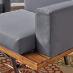 Canoga Outdoor Industrial Loveseat with Coffee Table