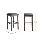Arnhem Wood Upholstered Bar Stools, Set of 2