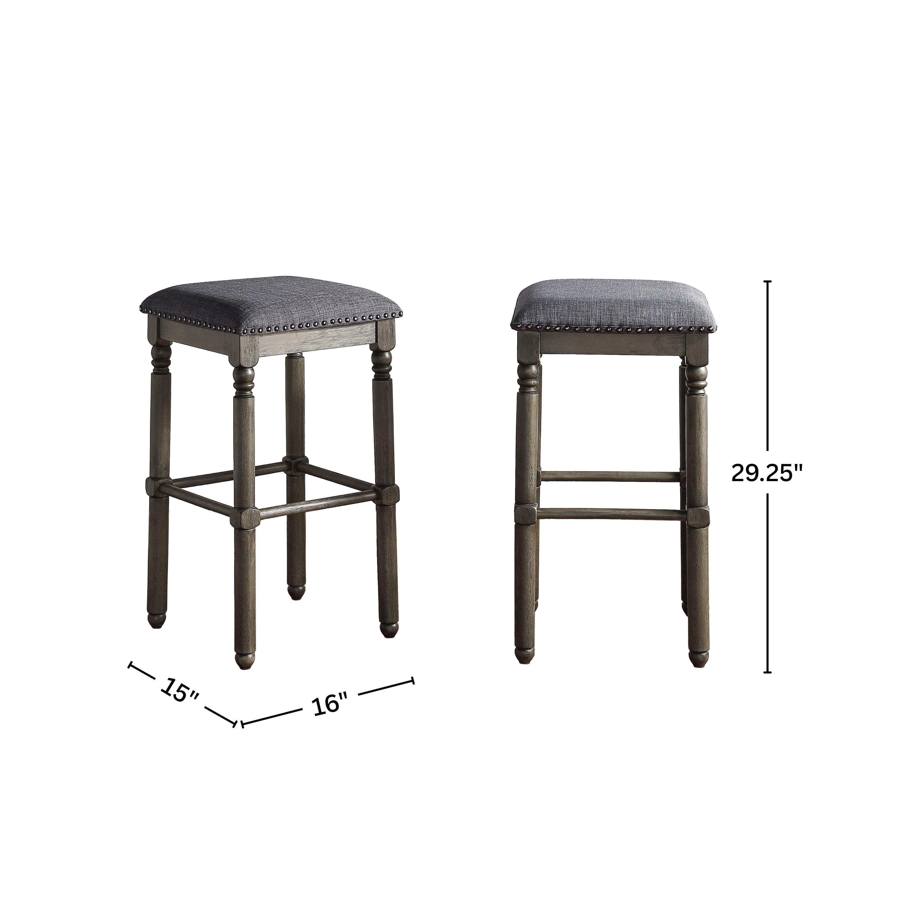 Arnhem Wood Upholstered Bar Stools, Set of 2
