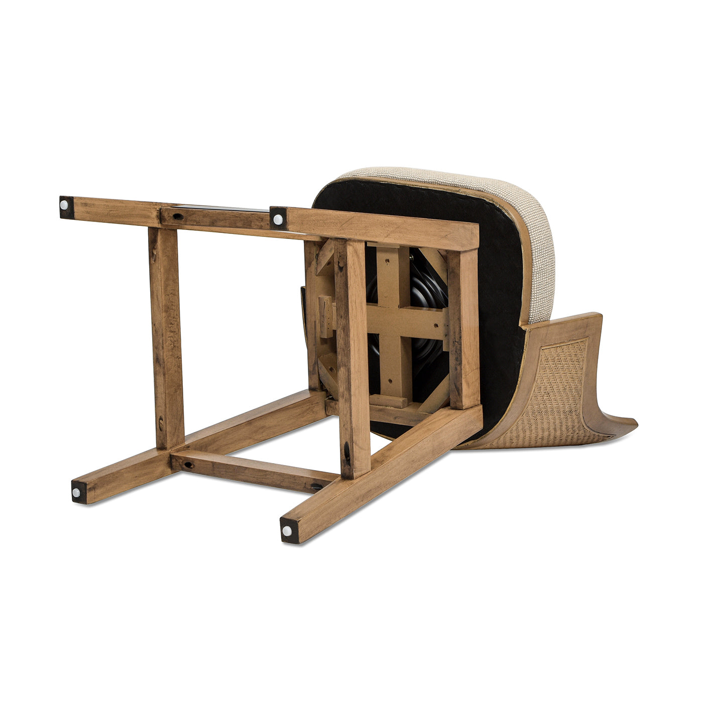 Bahama 26' Cane Rattan High-Back Swivel Counter Stool with Recessed Arms, Taupe Beige Textured Weave