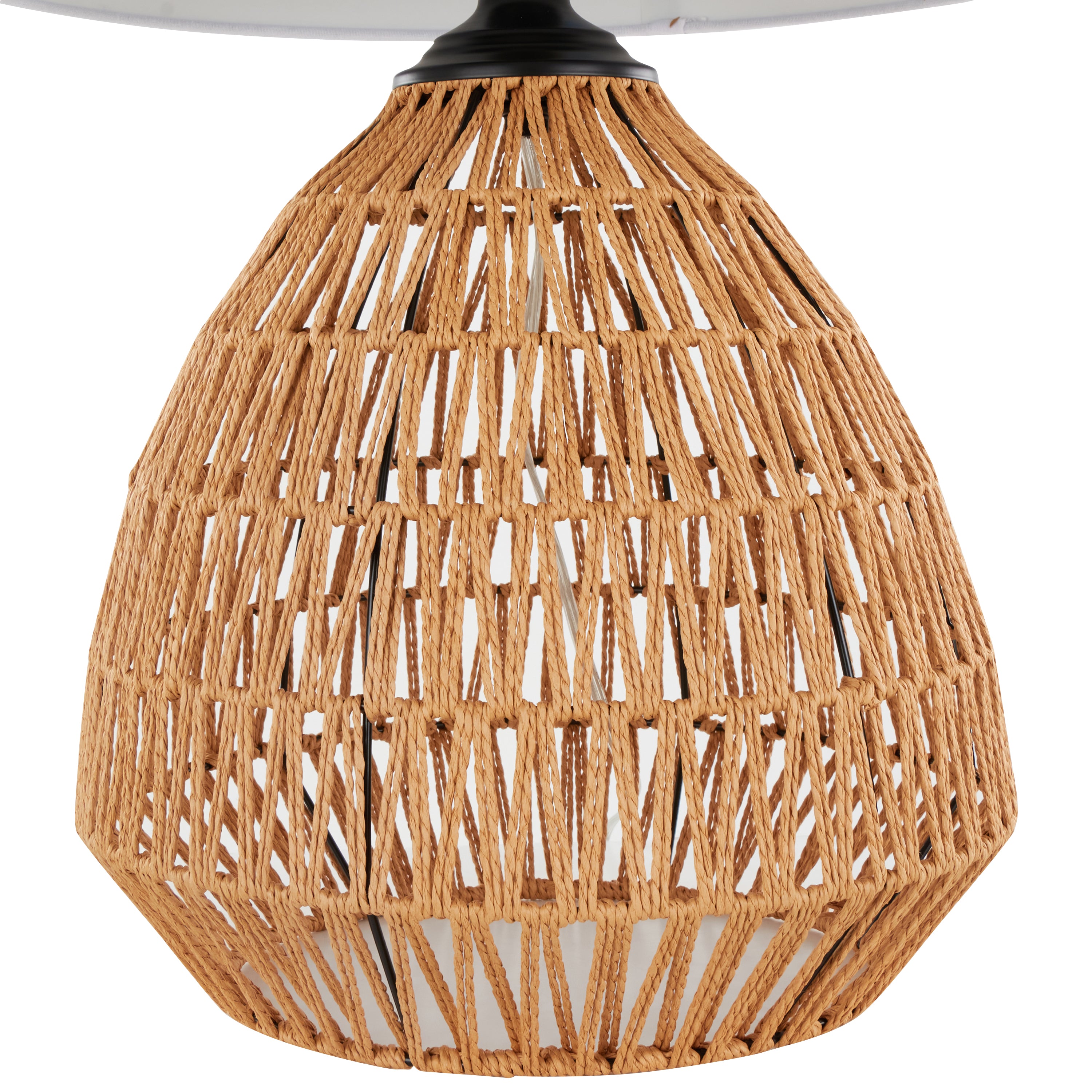 29" Contemporary Rattan Table Lamp