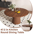 47 Inch Round MDF Dining Table for 4