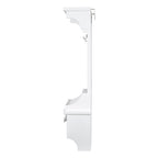 Floating Makeup Vanity with Big Mirror and Wall-Mounted Storage