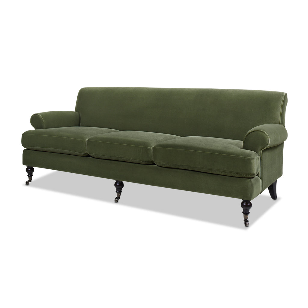 Alana Lawson Three-Cushion Tightback Sofa, Olive
