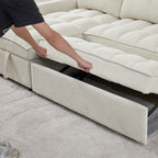 71.3" Reclining Sofa Bed with USB Ports – L-Shaped Sectional