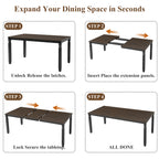 59"-77" Extendable Dining Table for 4–6 People