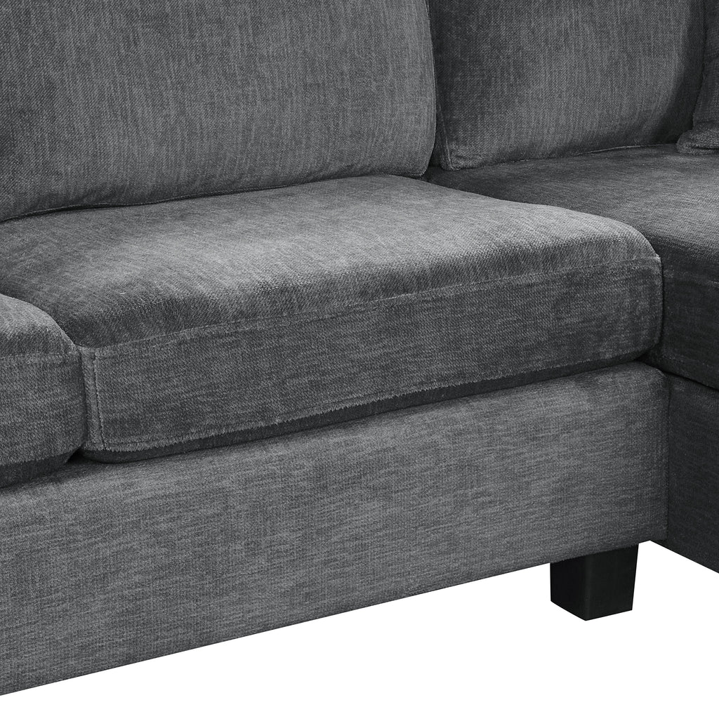 Sectional Sofa 111.8" U-Shaped Chenille Upholstered Couch