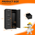 Metal Storage Vertical Filing Cabinet with Lock
