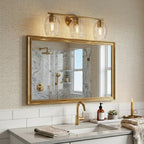 Luster Three Lights Vanity with Clear Glass for Bathrooms