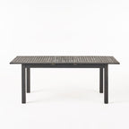 Outdoor Expandable Acacia Wood Dining Table, Dark