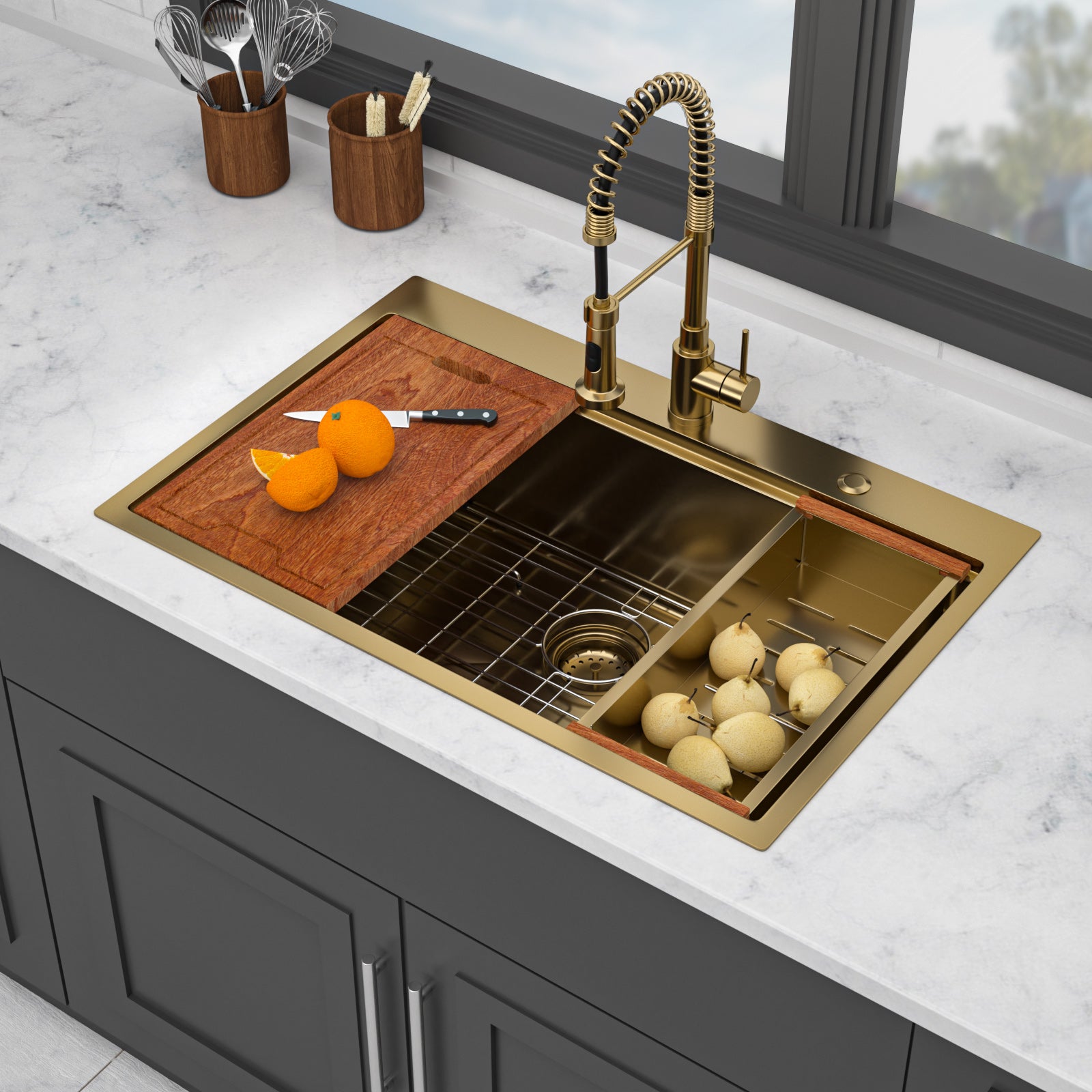 36" Drop-In Kitchen Sink