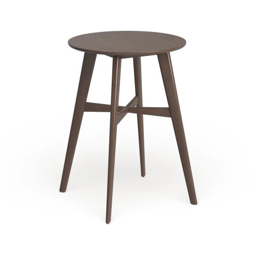 Mid-Century Modern Round Wooden Bar Table – 42" High