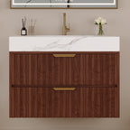 30" Modern Floating Bathroom Vanity with Seamless Sintered Stone Top