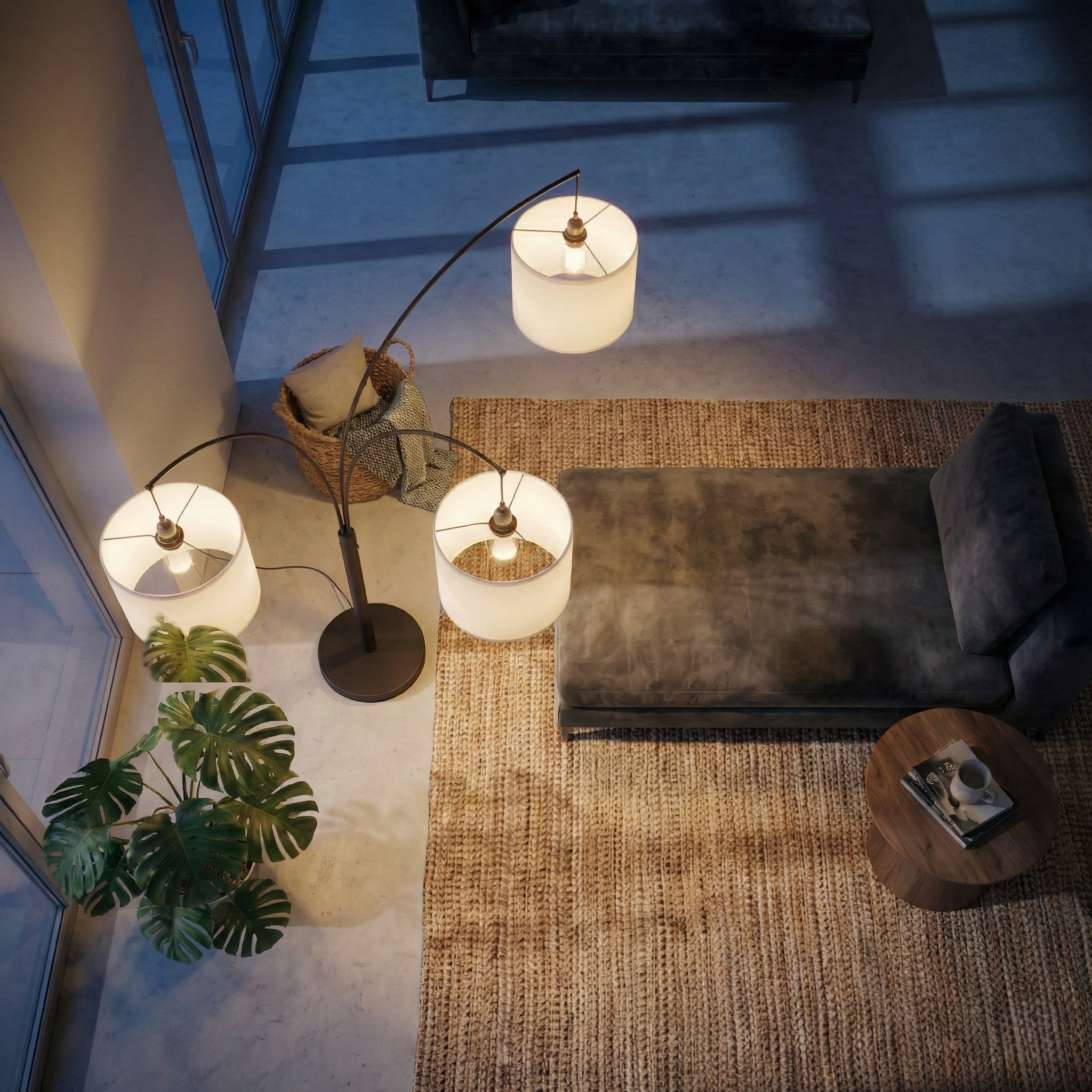 Royal 3-Arm Metal Arc Floor Lamp