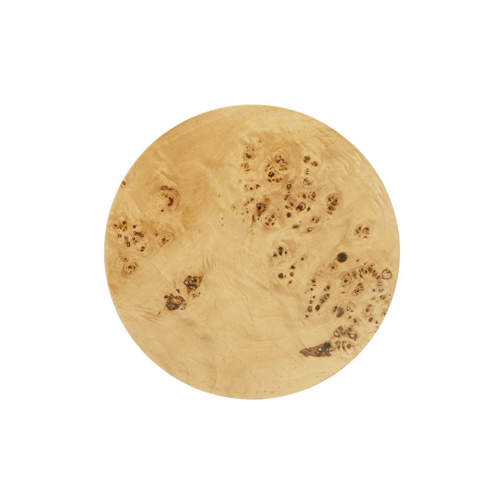 Nebula 29.5-Inch Burl Wood Accent Pillar Side Table, Warm Brown