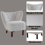 Zusud White Teddy Sherpa Accent Chair