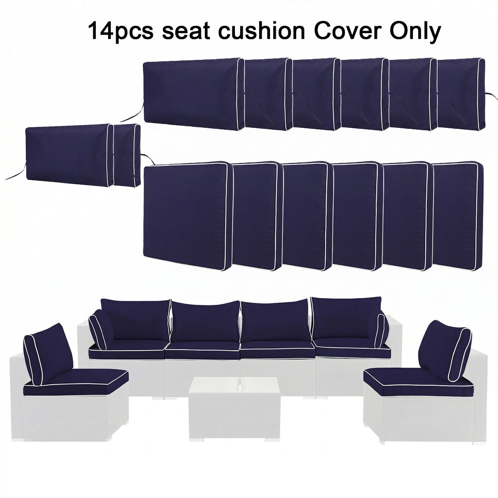 Cushion Covers for 6-Seater Wicker Rattan Sectional Sofa