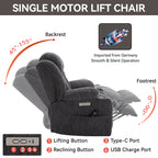 Up to 350 LBS Chenille Power Lift Recliner Chair