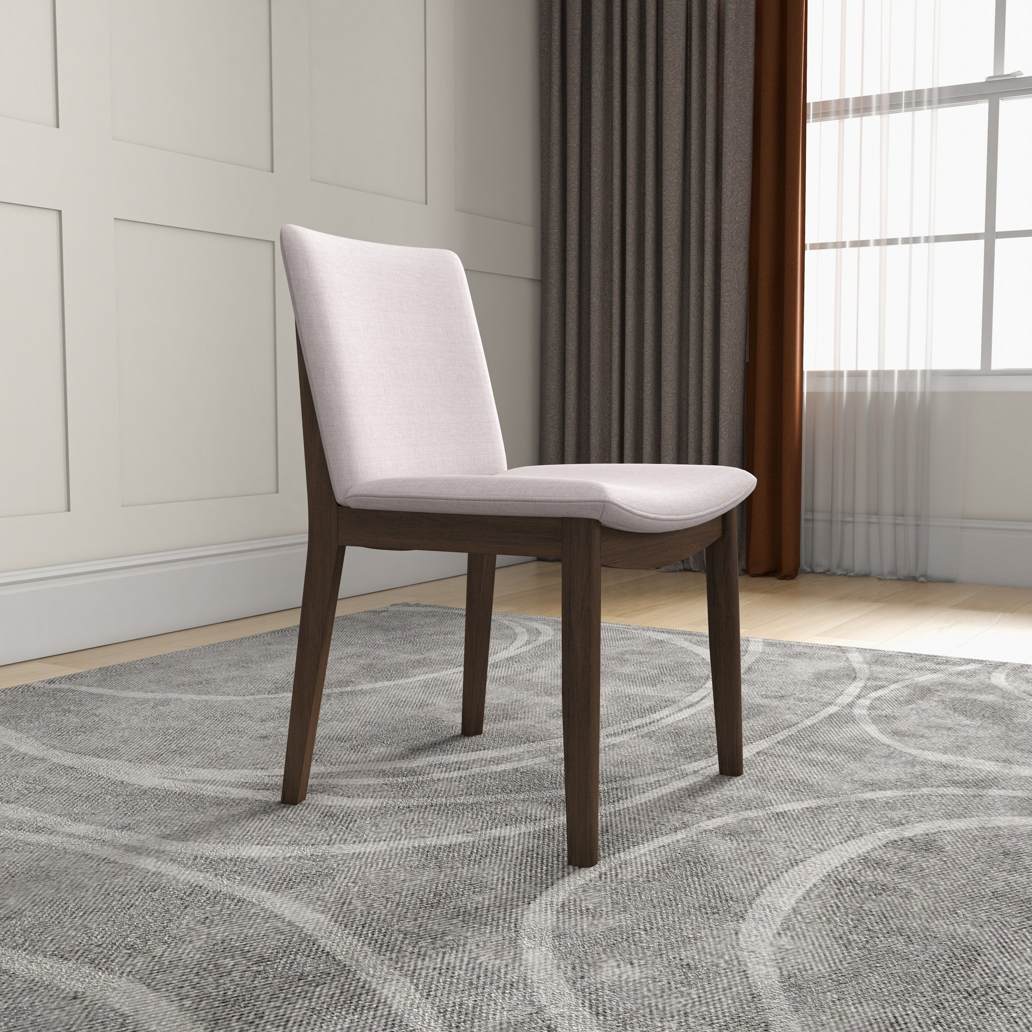 Modern Laura Mid-Century Modern Solid Wood Dining Chair Set