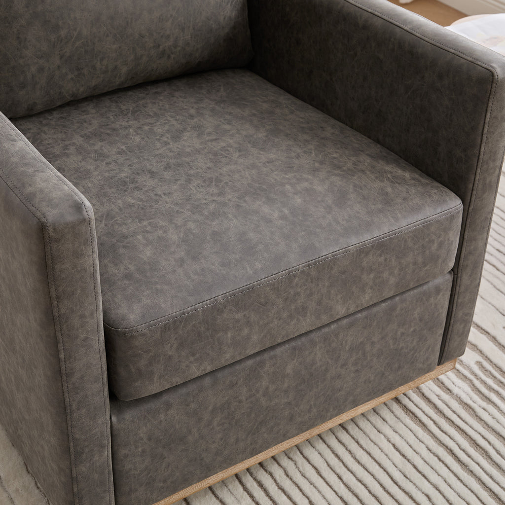 30.7"W Upholstered Square Swivel Accent Chair