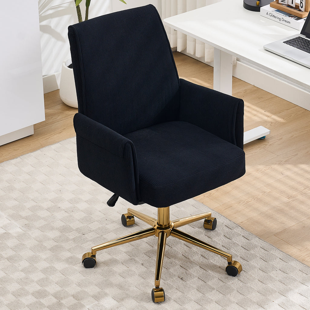 Mid-Back Liftable Office Chair in Black