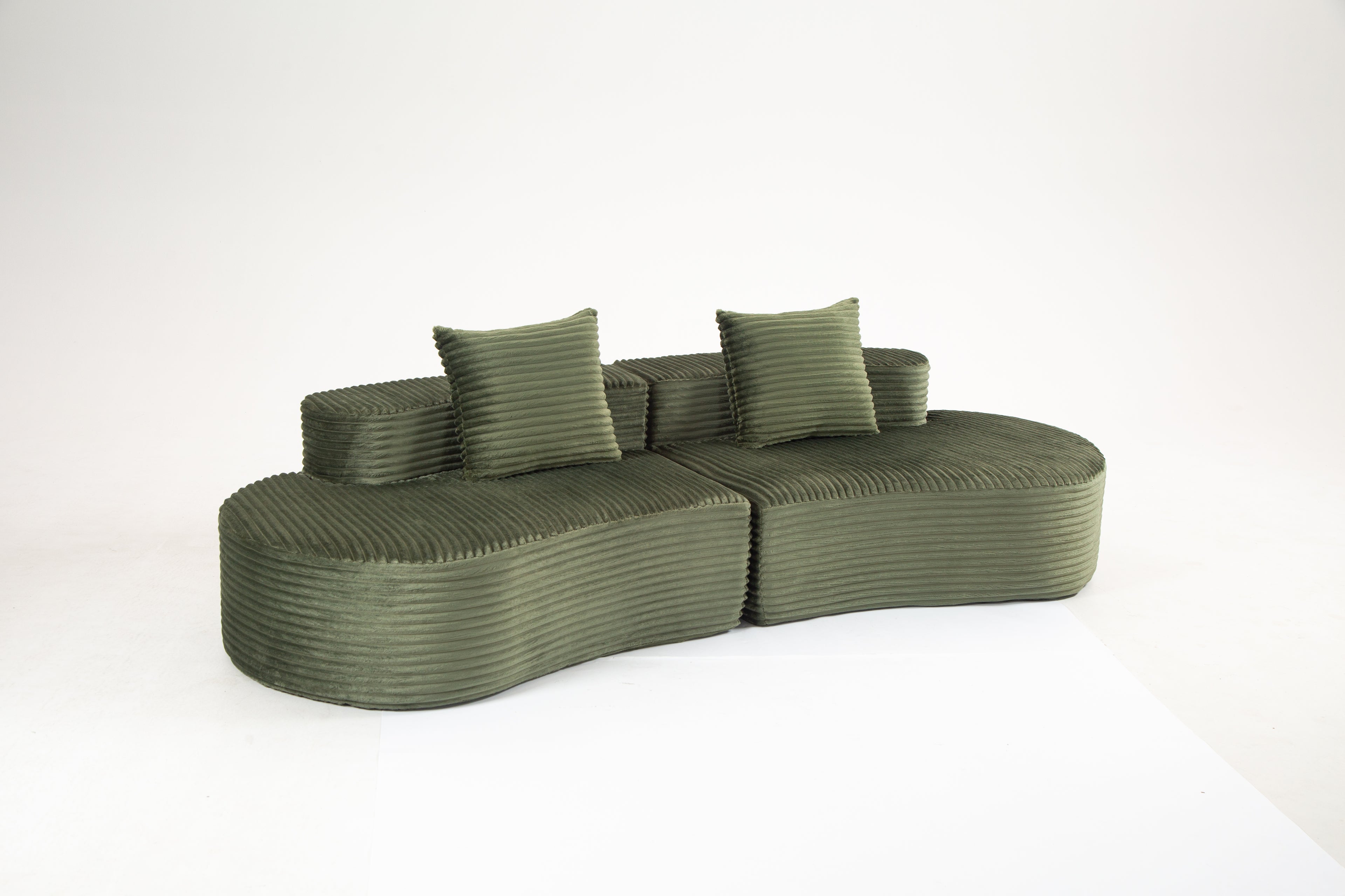 110.24" Fully Compressed Sofa in Corduroy