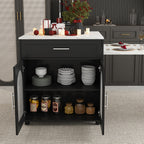 80-Inch Expandable Kitchen Island with Dining Table