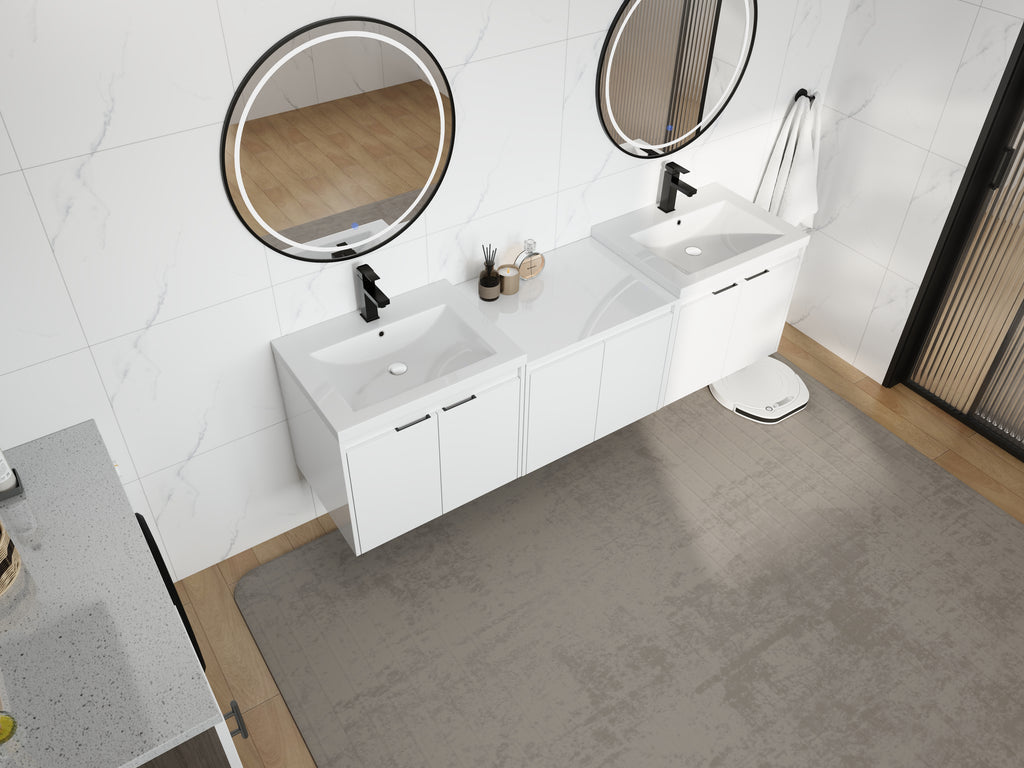 Stylish 72" Bathroom Vanity With Resin Sink