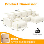 Plush Corduroy 4-Seat Sofa