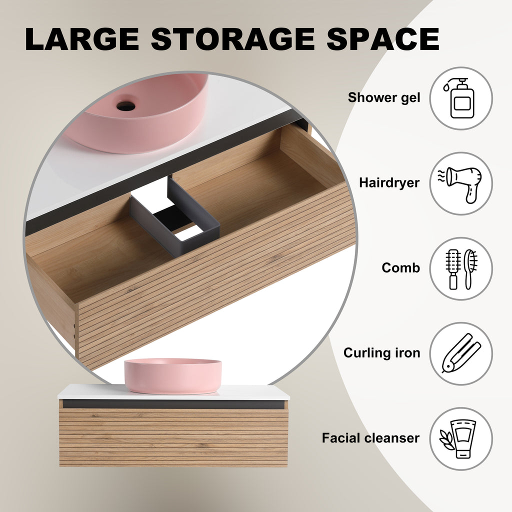 36'' Wall-Mounted Bathroom Vanity