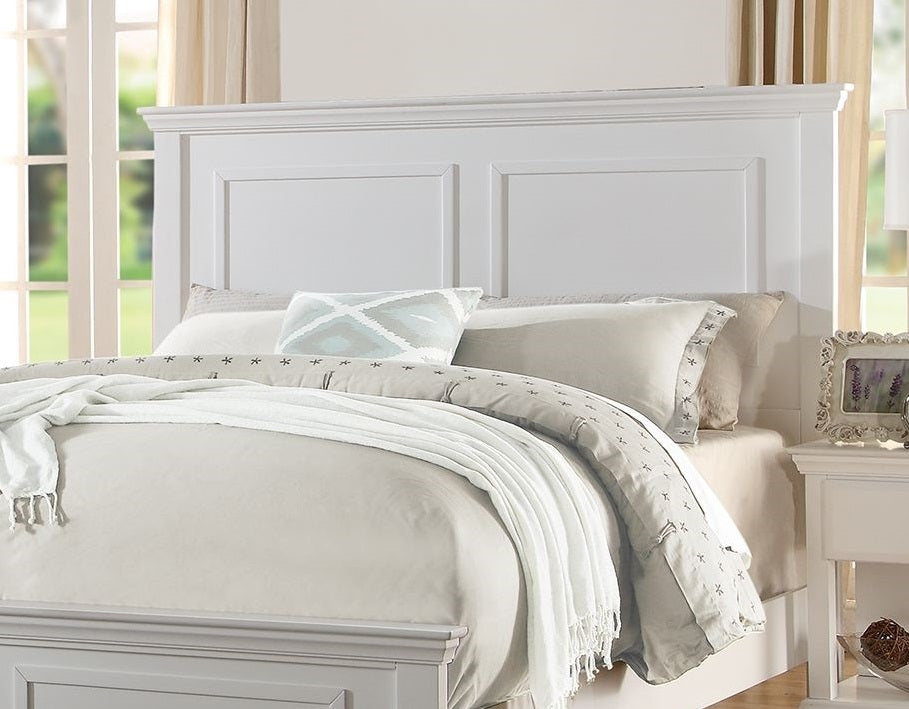 White Est King Size Bed and Nightstands Set