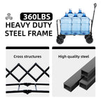 All-in-One Convertible Folding Trolley with Bench Seat and Dog Leash