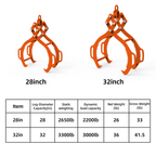 28-Inch Log Lifting Tongs with 4-Claw Heavy Duty Design