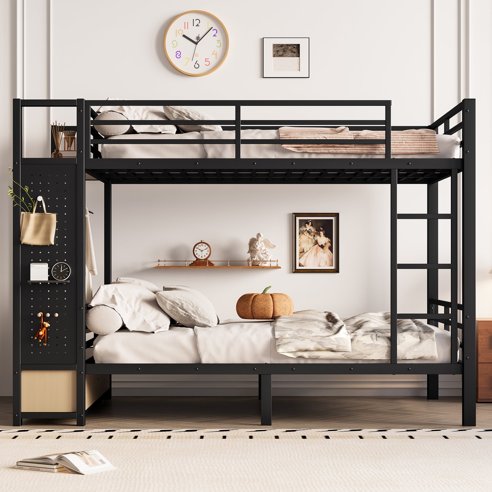 Full Over Full Size Metal Bunk Bed for Teens