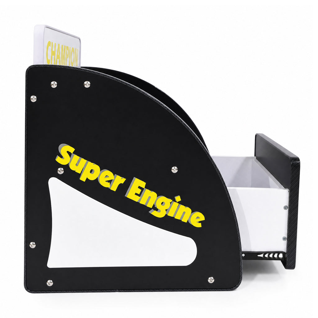 Kids Racing Car Nightstand with Open Storage Shelf