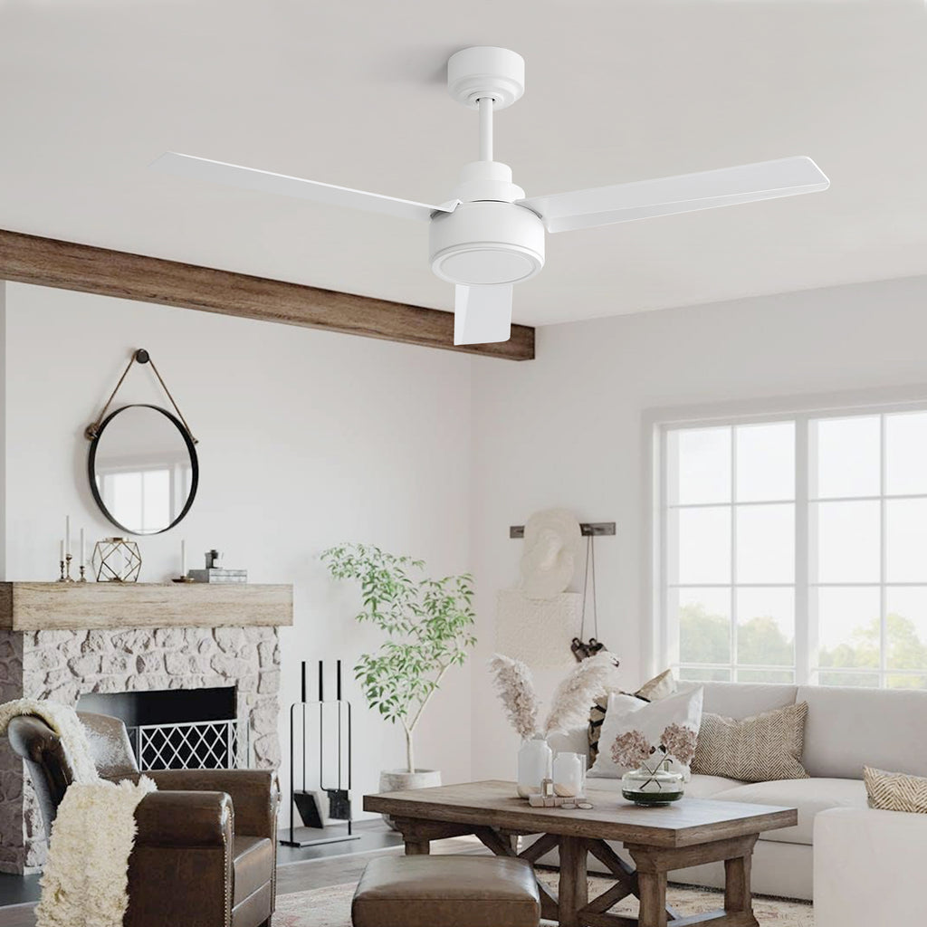 52" Ceiling Fan Without Light, 3 ABS Blades with Remote Control
