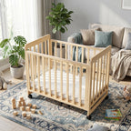 Portable Pine Wood Bedside Bassinet