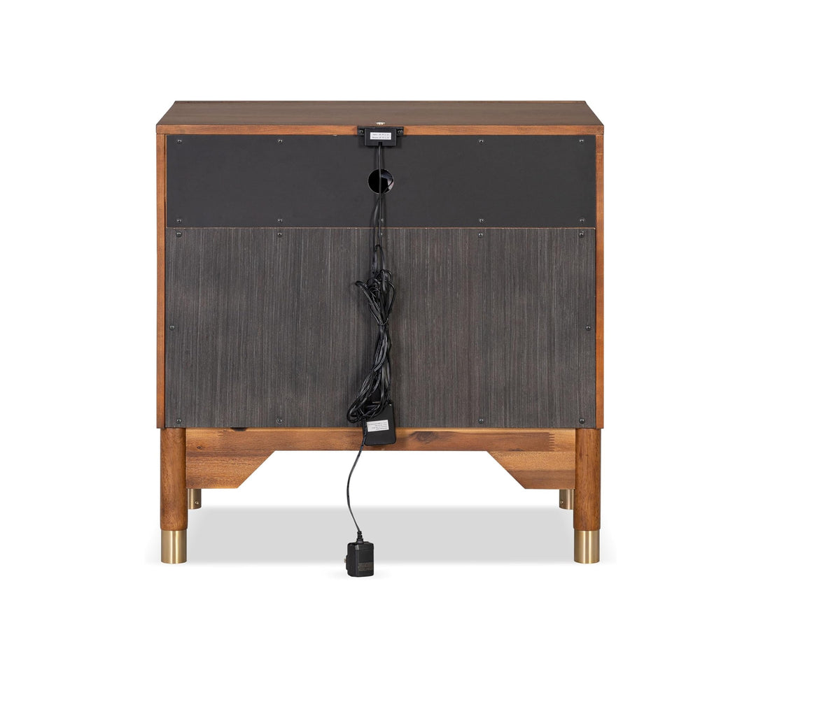 Mid Century Modern Style 1pc Nightstand English Dovetail Drawer USB Port