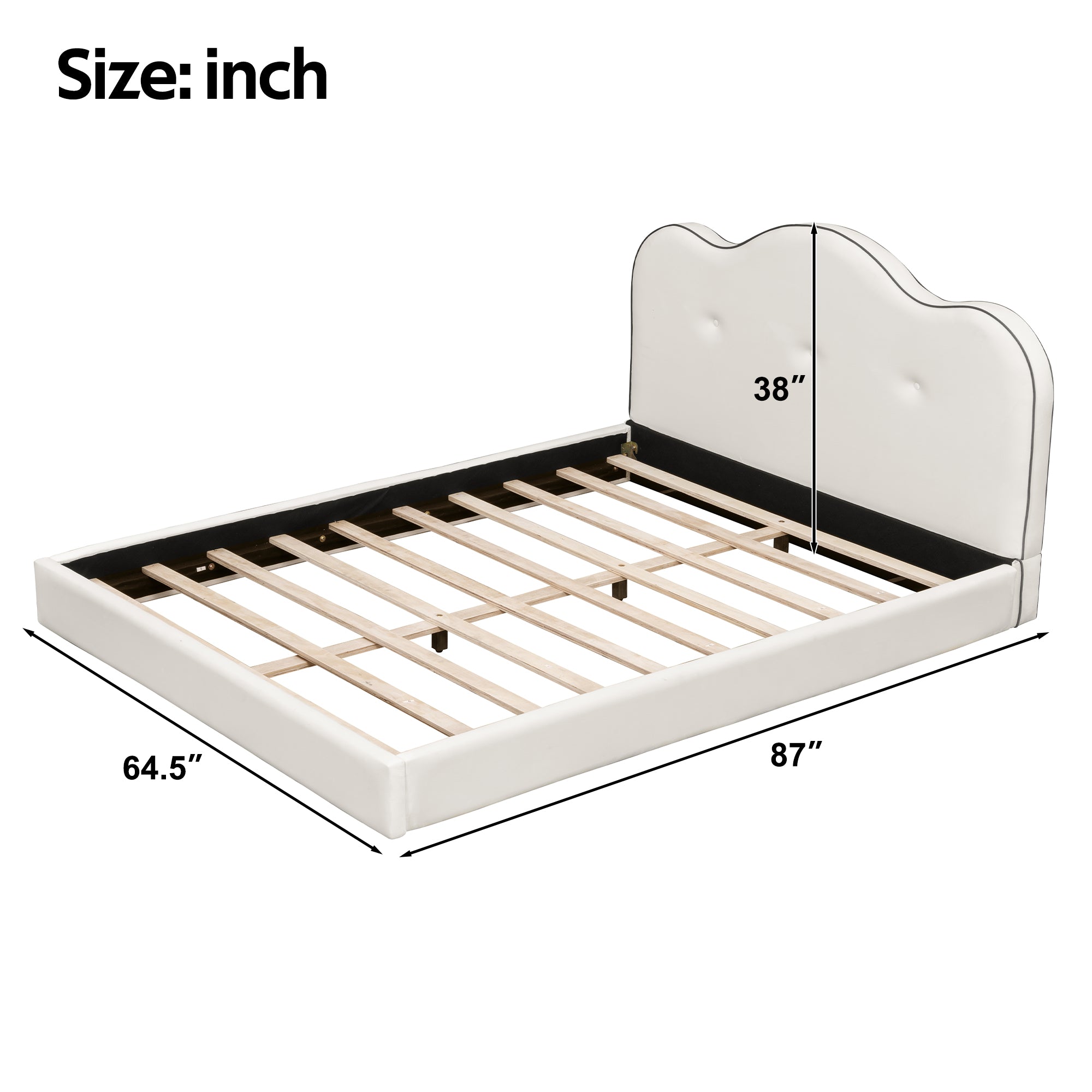 Queen Size Upholstered Platform Bed