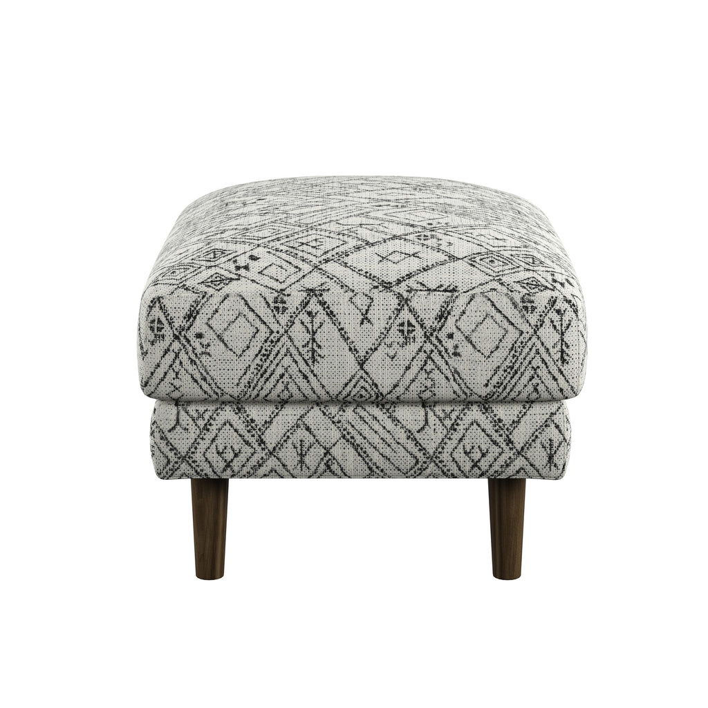 Black Abstract Ottoman