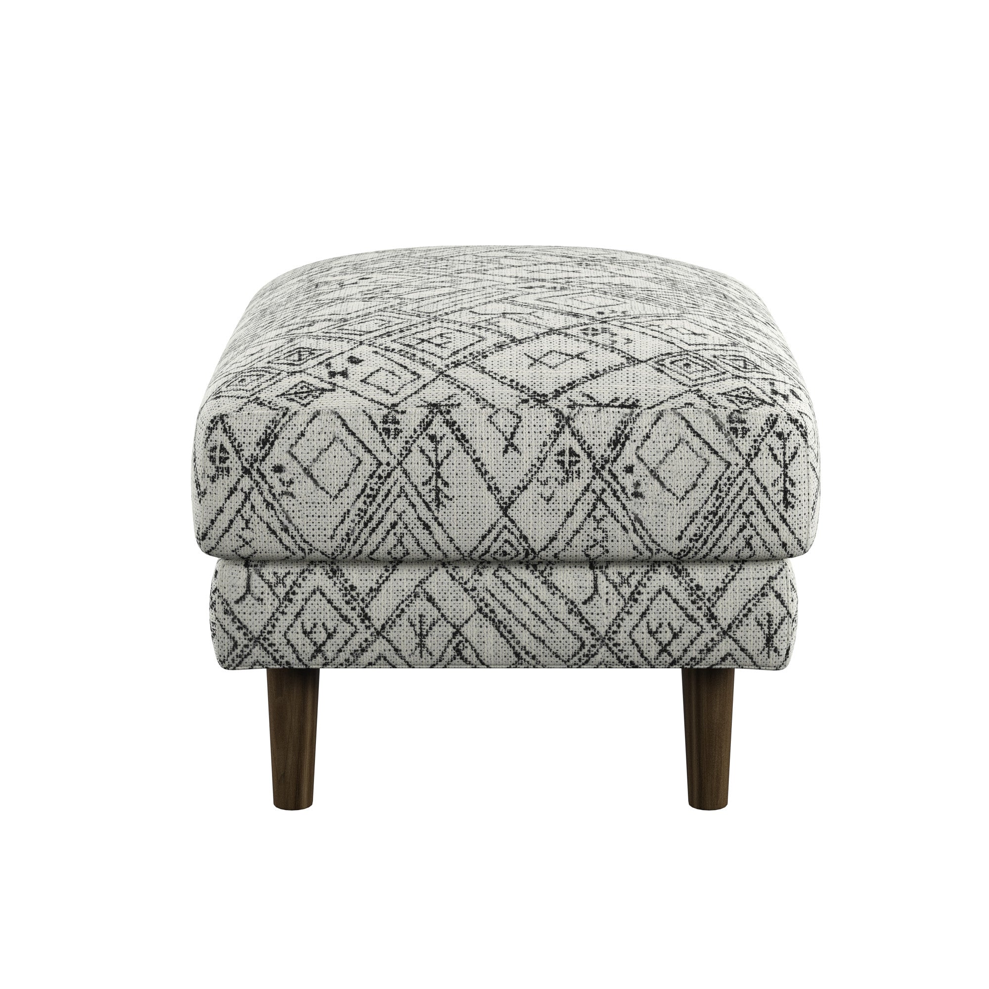 Black Abstract Ottoman