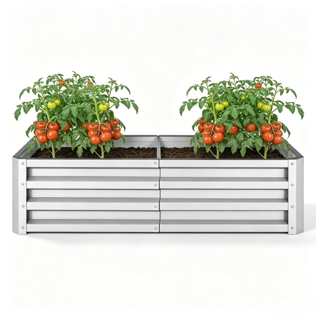 Galvanized Raised Garden Bed, 4' x 2' x 1' Metal Planter Box