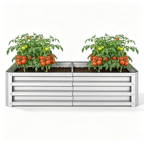 Galvanized Raised Garden Bed, 4' x 2' x 1' Metal Planter Box