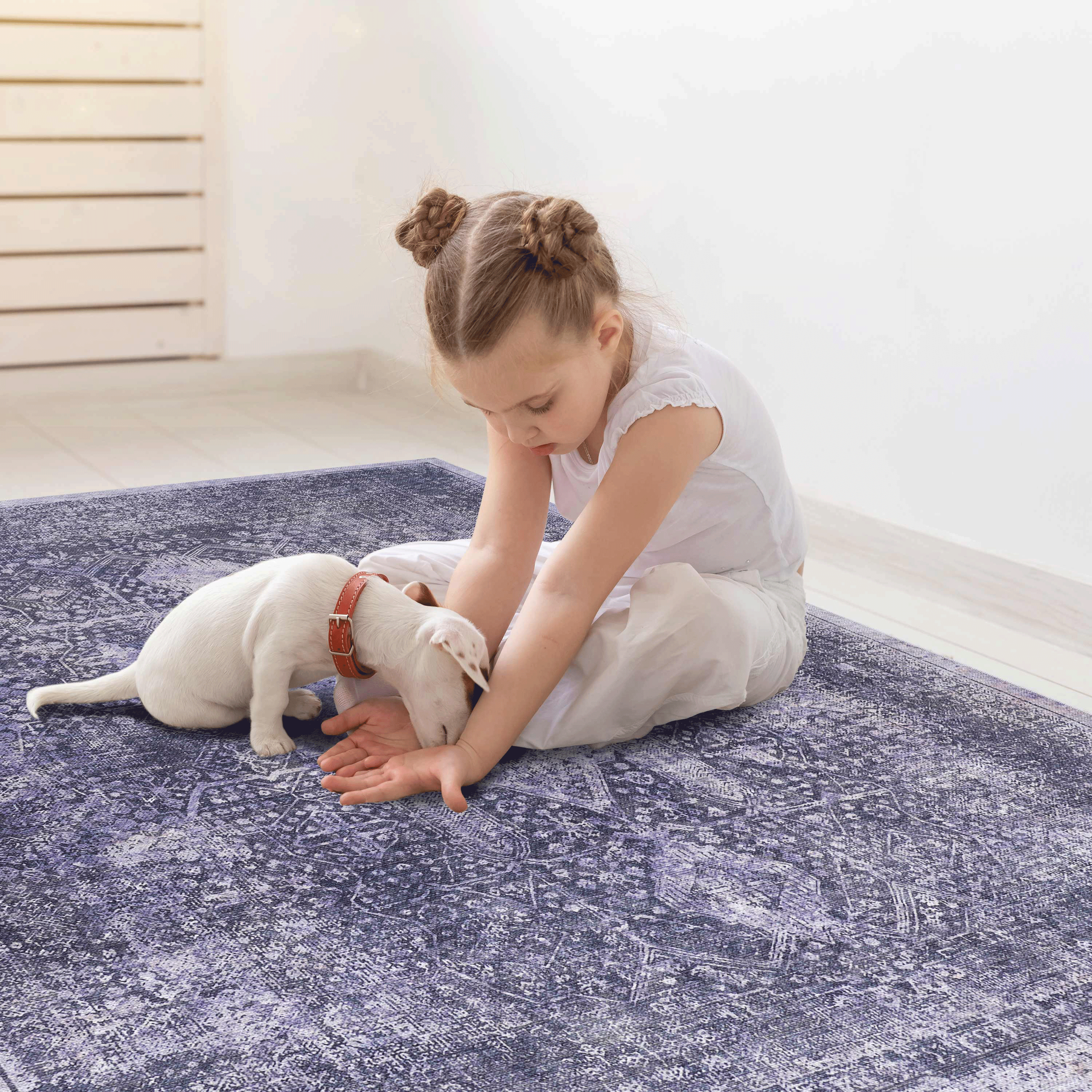 MAVAL Anthracite Washable 5x8 Area Rug