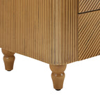 Mid-Century Fluted 3 Drawers Nightstand