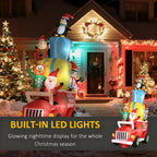 Inflatable Santa Gift Delivery Truck with Elf, Reindeer & Penguins