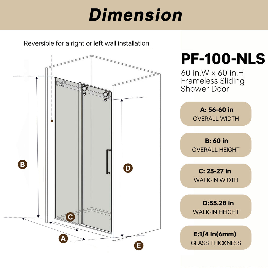 Frameless Single Sliding Shower Door