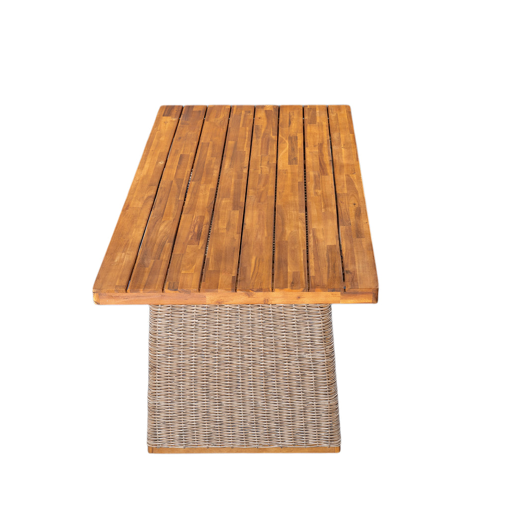 Outdoor Acacia Wood Dining Table, Teak Finish