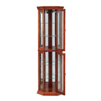 Corner Curio Cabinet with Adjustable Glass Shelves and Lights